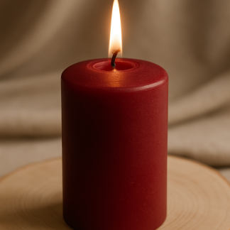 Bordeaux Elegance &ndash; Stumpenkerze Rot